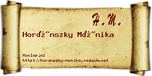 Horánszky Mónika névjegykártya